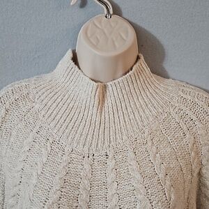 Knox Rose Cable Knit Sweater sz 1X Cream NWT